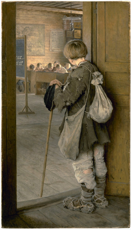 Nikolay Bogdanov Belsky At the School Door 1897 Russian Fine Art Print Fine Art Print | Jakero77