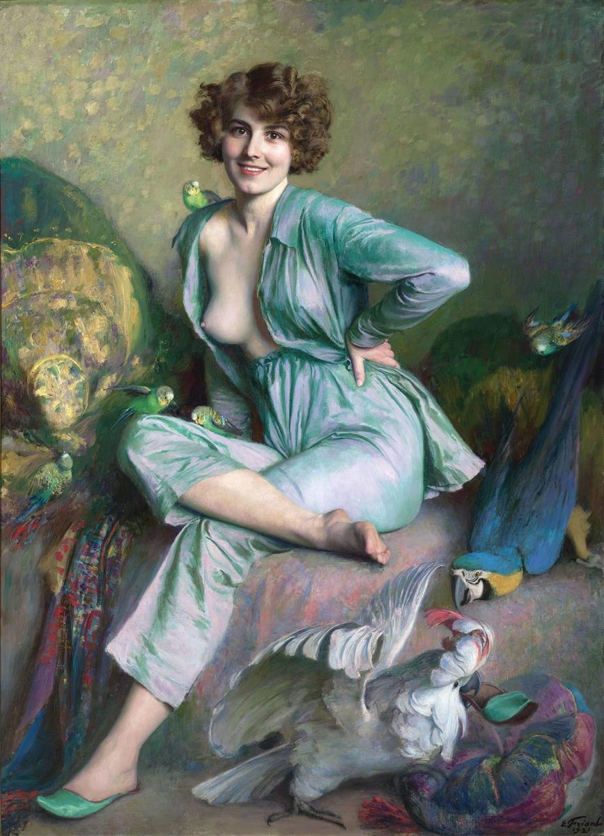 Émile Friant The Familiar Birds 1921 Fine Art Print