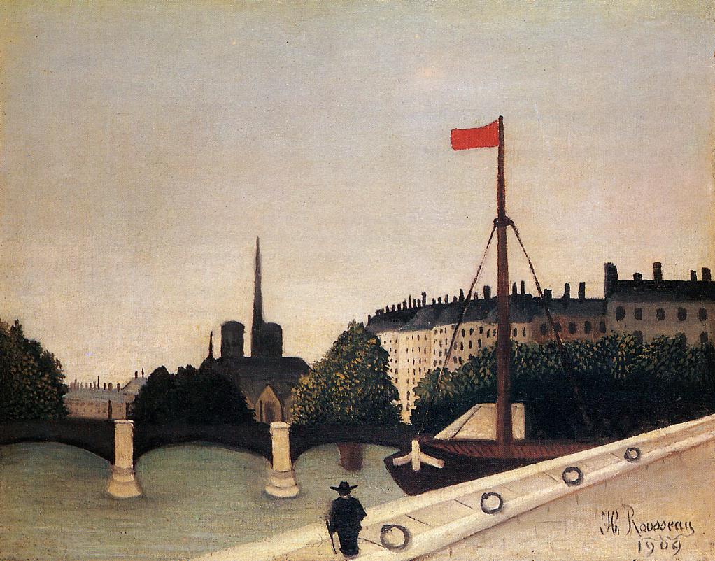 Henri Rousseau Notre Dame View of the Ile Saint Louis from the Quai Henri IV 1909 Fine Art Print