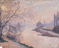 Lucien Pissarro November Sunset on the Thames, Kew 1919 Fine Art Print