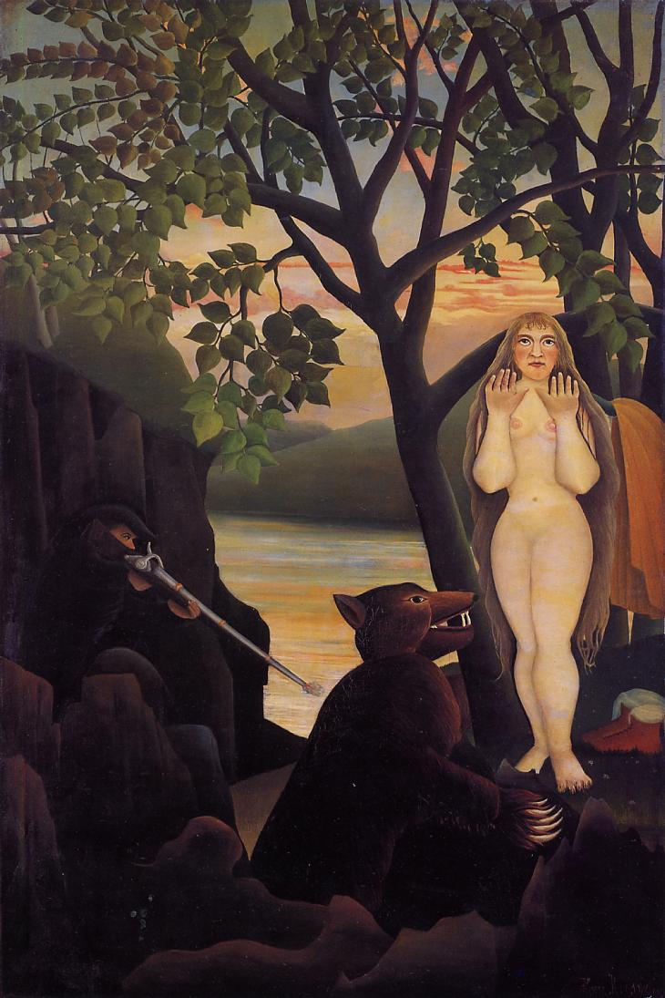 Henri Rousseau Nude and Bear 1901 Fine Art Print
