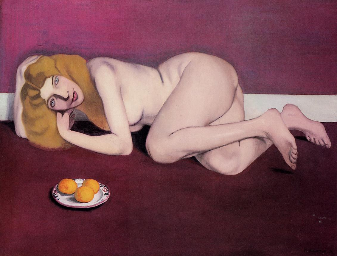 Felix Vallotton Nude Blond Woman with Tangerines 1913 Fine Art Print