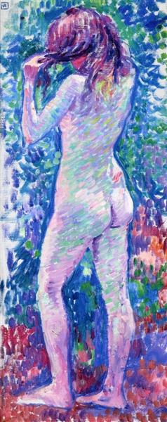 Theo van Rysselberghe Nude from Behind, Fixing Her Hair 1907 Fine Art Print
