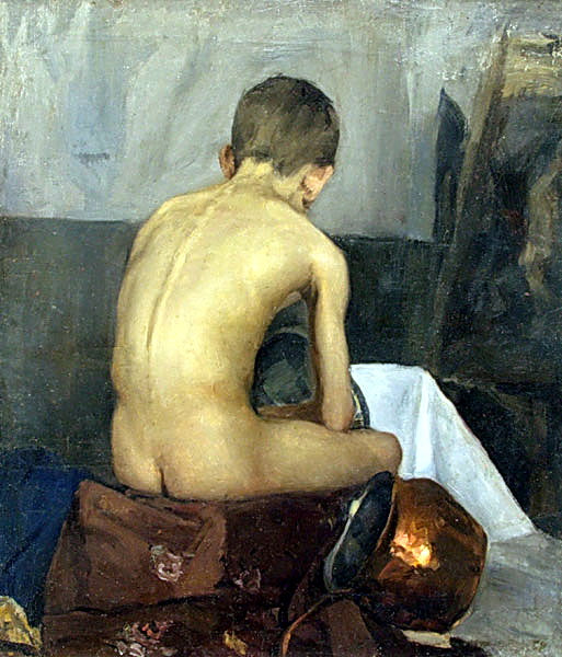 Nikolay Bogdanov Belsky Nude Model 1904 Fine Art Print