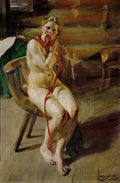 Anders Zorn Nude Woman Arranging Her Hair 1907 Fine Art Print