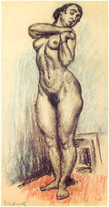 Ilya Mashkov Nude Standing and Resting Her Hands on Her Left Shoulder 1910 Fine Art Print
