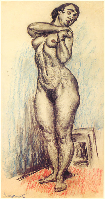 Ilya Mashkov Nude Standing and Resting Her Hands on Her Left Shoulder 1910 Fine Art Print