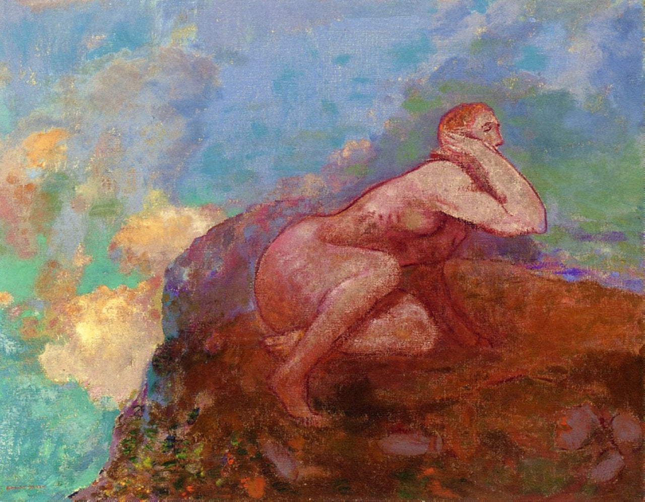 Odilon Redon Nude Woman on the Rocks 1912 Fine Art Print