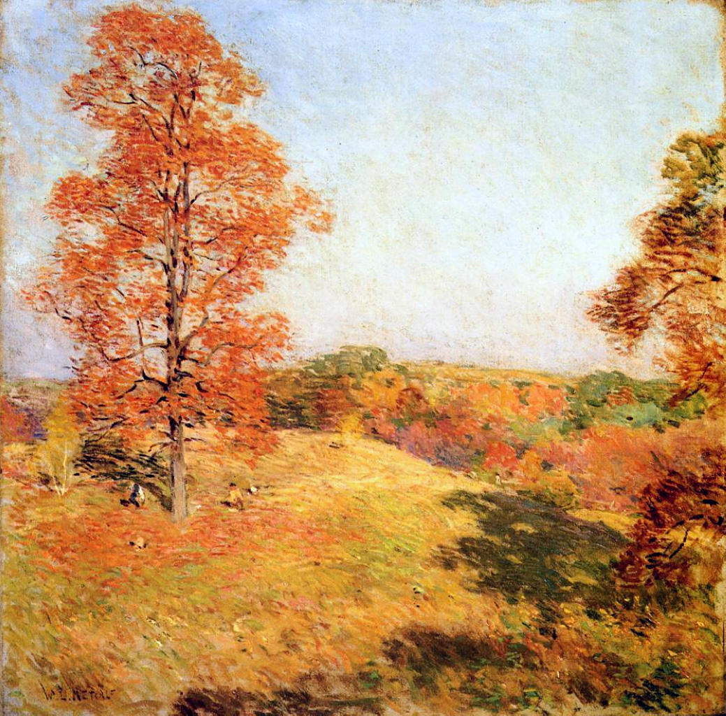 Willard Metcalf Nut Gathering 1922 Fine Art Print