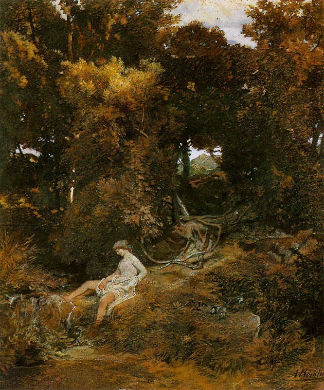 Arnold Böcklin Nymph by the Fountain 1855 Fine Art Print