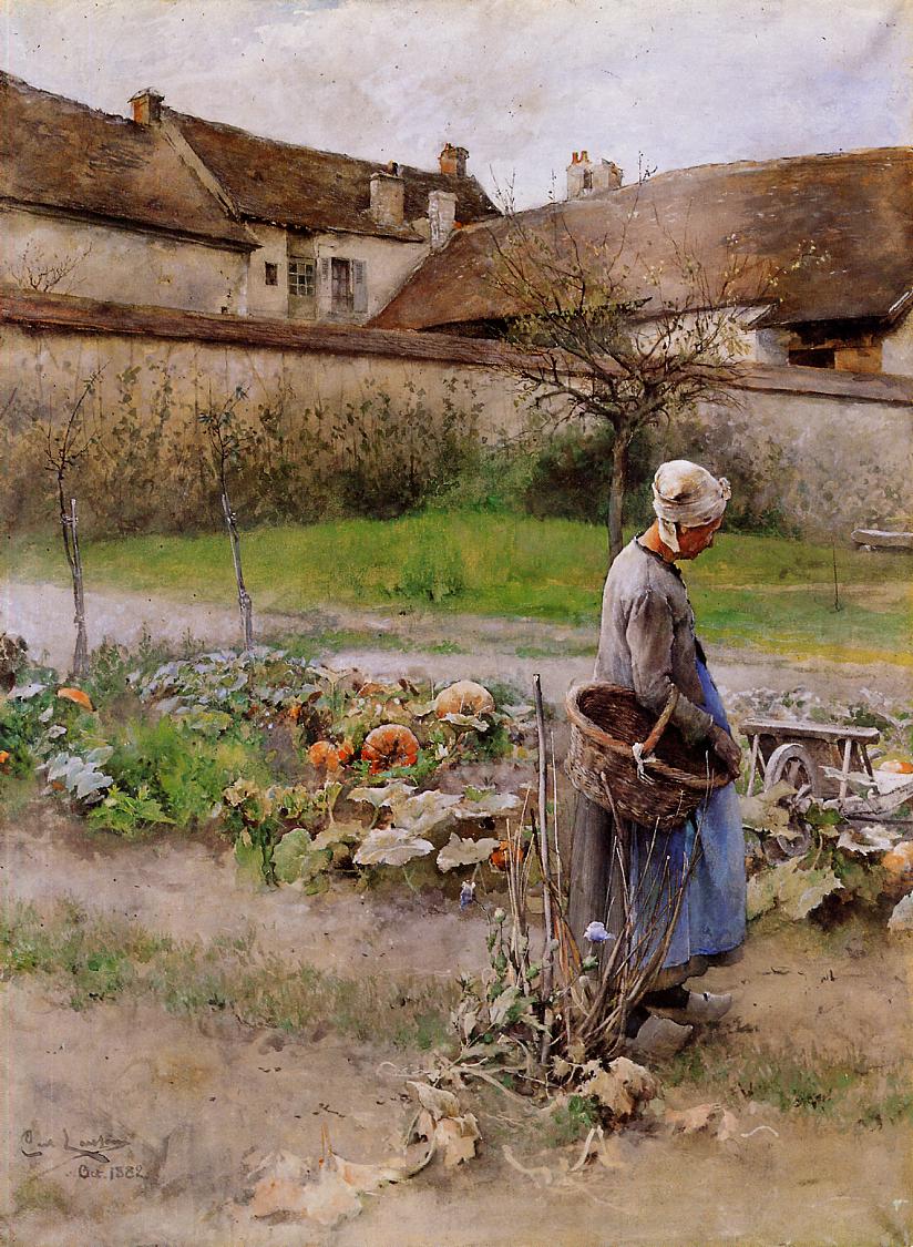 Carl Larsson October (The Pumpkins) 1882 Fine Art Print