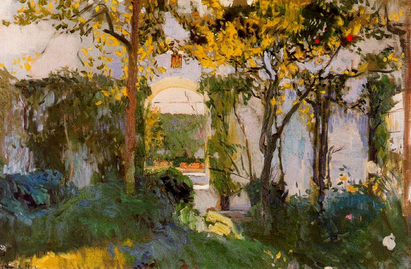 Joaquín Sorolla Old Garden of the Alcazar in Seville 1910 Fine Art Print