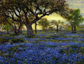 Robert Julian Onderdonk Old Live Oak Tree and Bluebonnets on the West Texas Military Grounds, San Antonio 1919-1920 Fine Art Print