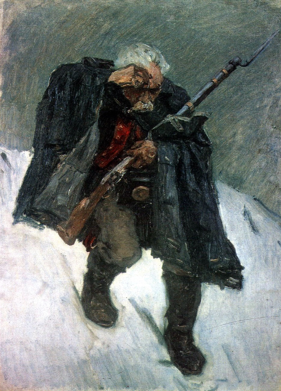 Vasily Surikov Old Soldier Descending from the Snowy Mountain 1898 Fine Art Print