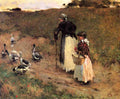 Willard Metcalf Old Woman with Child and Goose 1884-1885 Fine Art Print