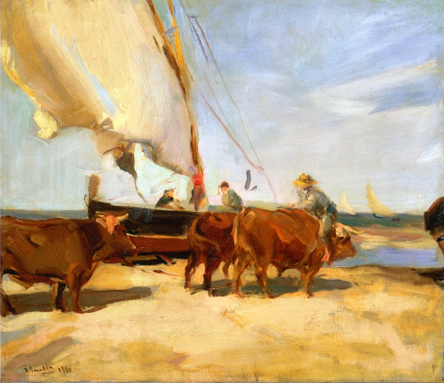Joaquín Sorolla On the Beach at Valencia 1910 Fine Art Print