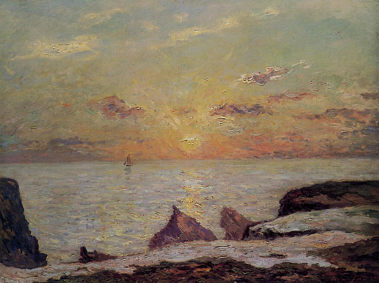 Maxime Maufra On the Cliffs of Belle Isle on Mer 1913 Fine Art Print