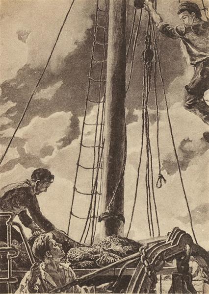 Pyotr Konchalovsky On the Deck of the Trawler 1896 Fine Art Print