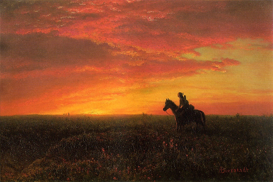 Albert Bierstadt On the Plains, Sunset 1887 Fine Art Print