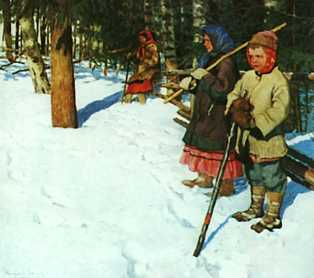 Nikolay Bogdanov Belsky On the Raid 1918 Fine Art Print