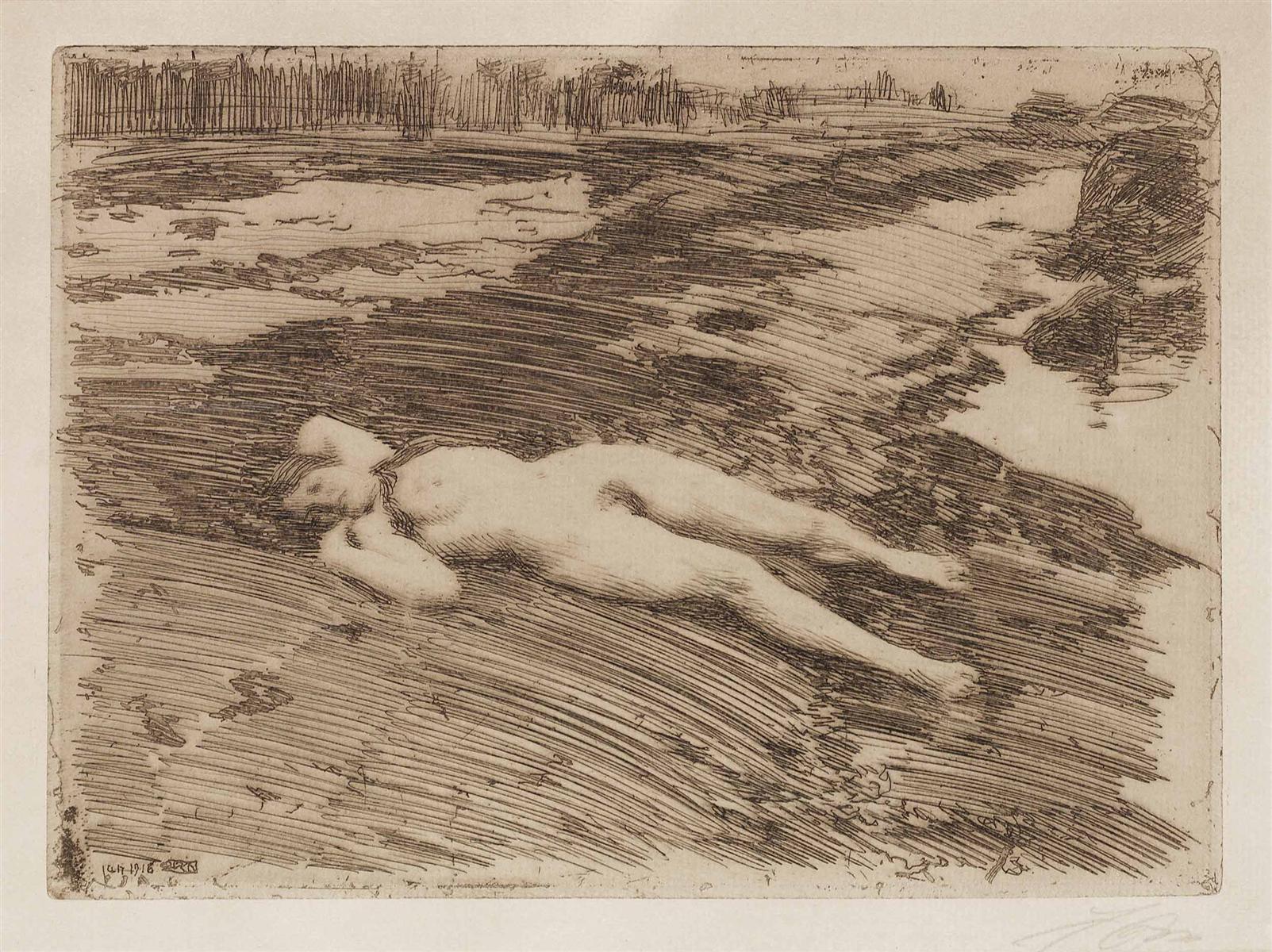 Anders Zorn On the Sands 1916 Fine Art Print
