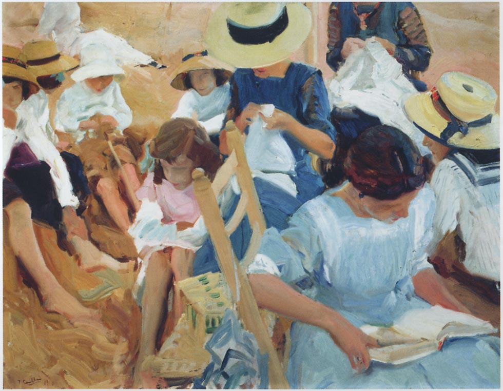 Joaquín Sorolla On the Sands at Zarauz beach 1910 Fine Art Print