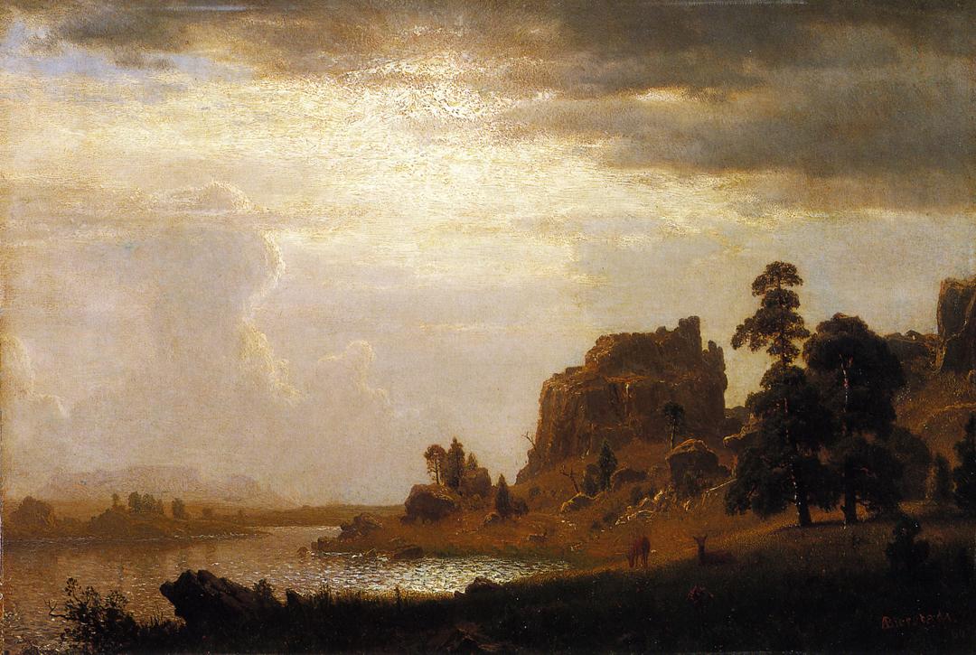 Albert Bierstadt On the Sweetwater Near the Devil's Gate, Nebraska 1860 Fine Art Print