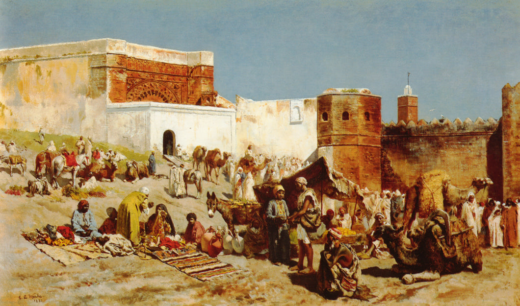 Edwin Lord Weeks Open Market, Morocco 1880 Fine Art Print