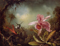 Martin Johnson Heade Orchid with Two Hummingbirds 1871 Fine Art Print