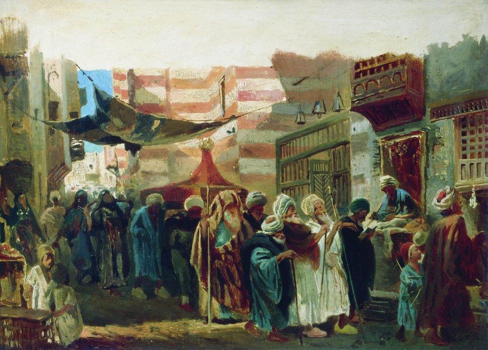 Konstantin Makovsky Oriental Funeral in Cairo 1875 Fine Art Print