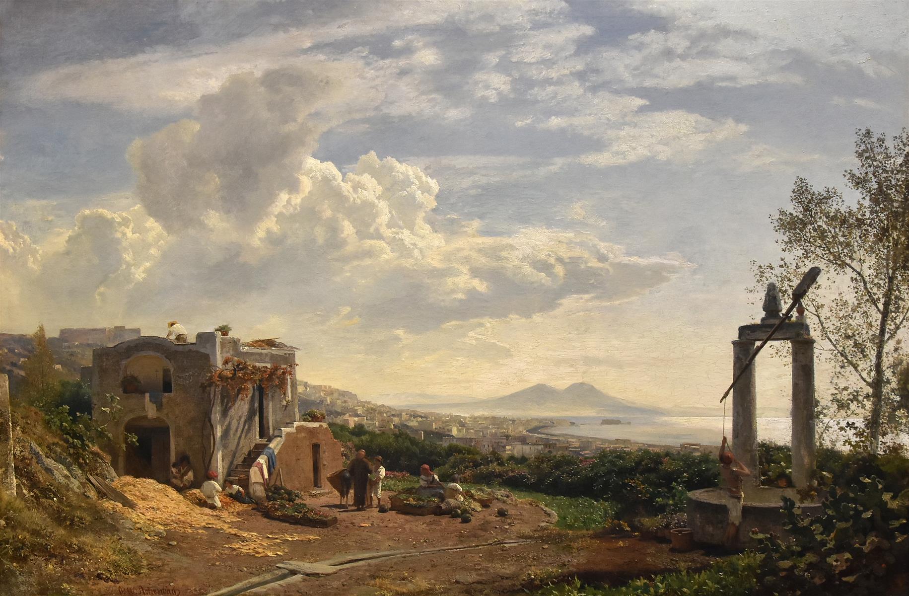 Oswald Achenbach View Of Naples 1874 Fine Art Print