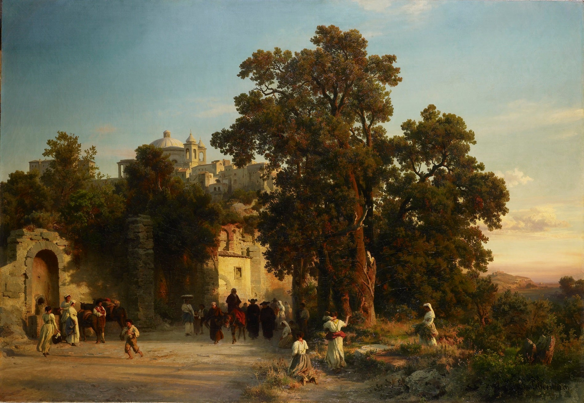 Oswald Achenbach Evening 1854 Fine Art Print
