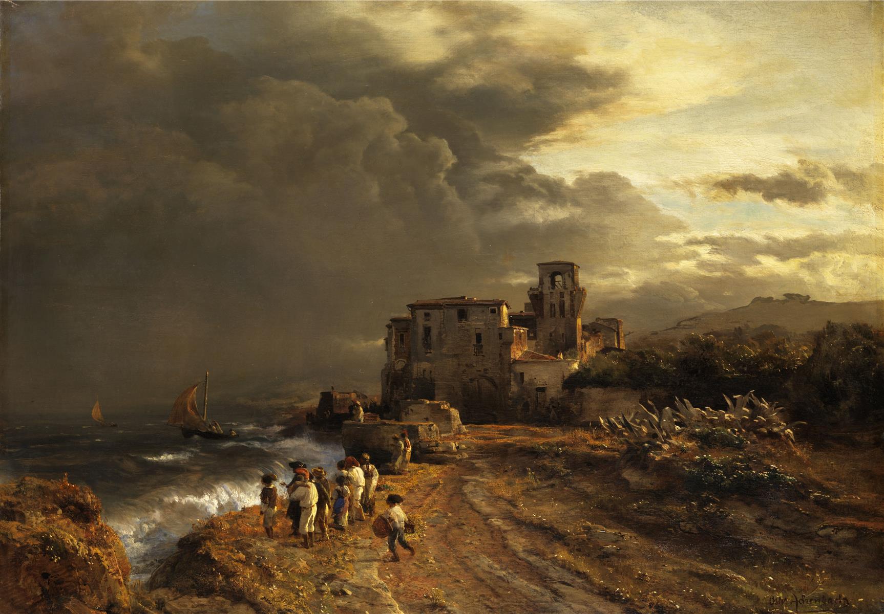 Oswald Achenbach Retreating Storm On The Italian Coast 1899 Fine Art Print