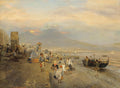 Oswald Achenbach View of Naples by Sunset 1885 Fine Art Print