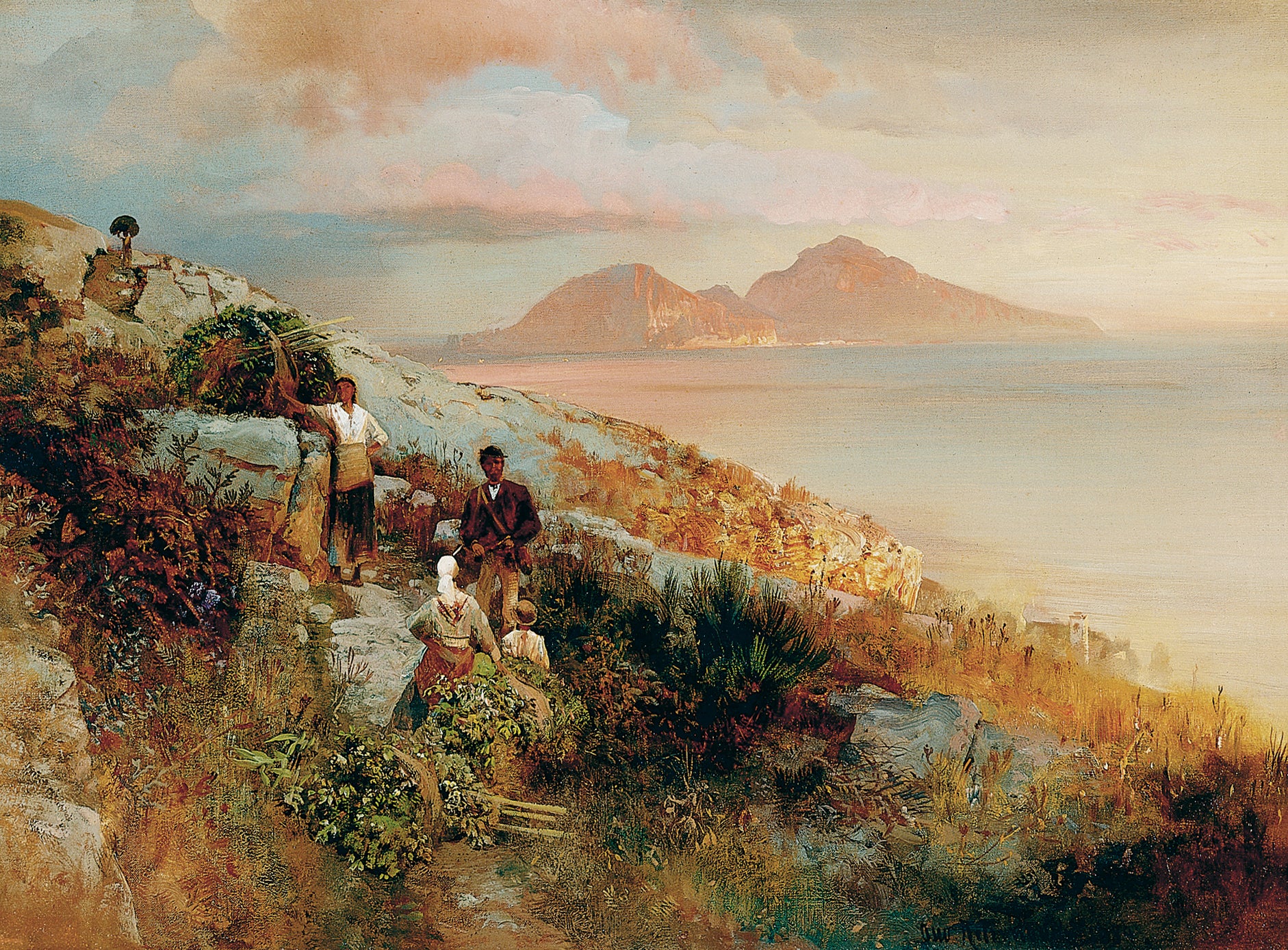 Oswald Achenbach View of Capri 1884 Fine Art Print