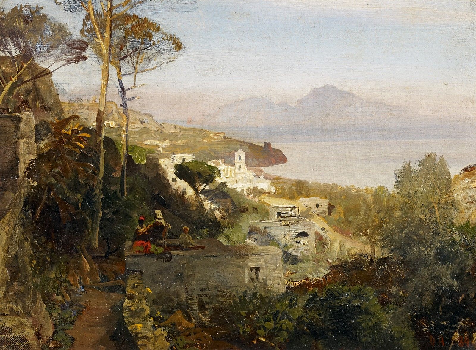 Oswald Achenbach View from Sorrento to Capri 1884 Fine Art Print