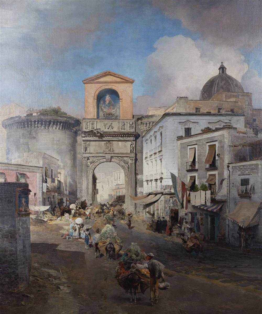 Oswald Achenbach On the way to the Market 1879 Fine Art Print