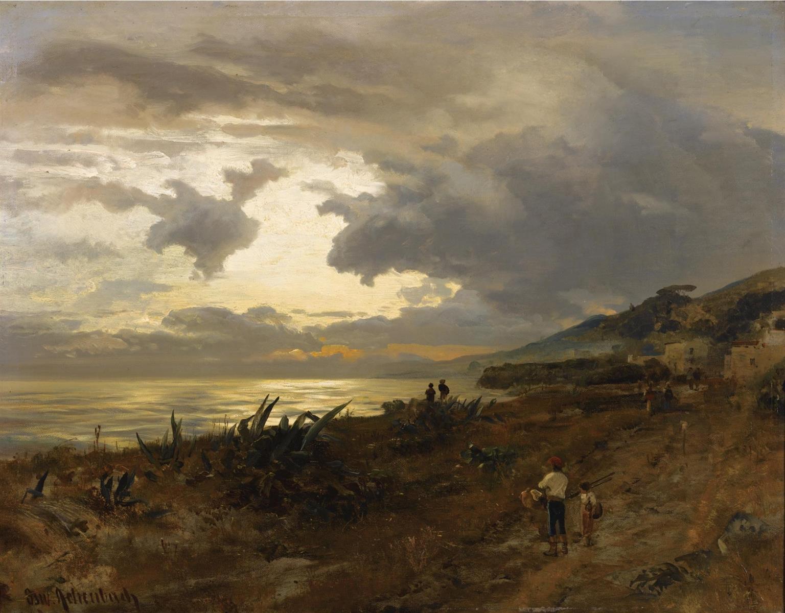 Oswald Achenbach La Côte D'amalfi 1883 Fine Art Print