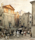 Oswald Achenbach Funeral in Palestrina 1857 Fine Art Print