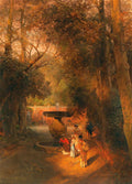 Oswald Achenbach In the Park by the Fountain of Villa Torlonia in Frascati, near Rome 1881 Fine Art Print