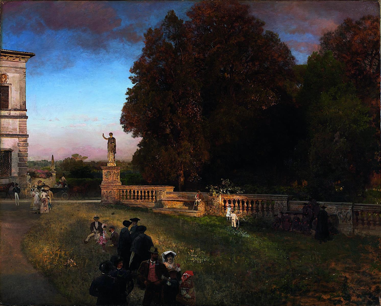 Oswald Achenbach In the Park of the Villa Borghese 1886 Fine Art Print