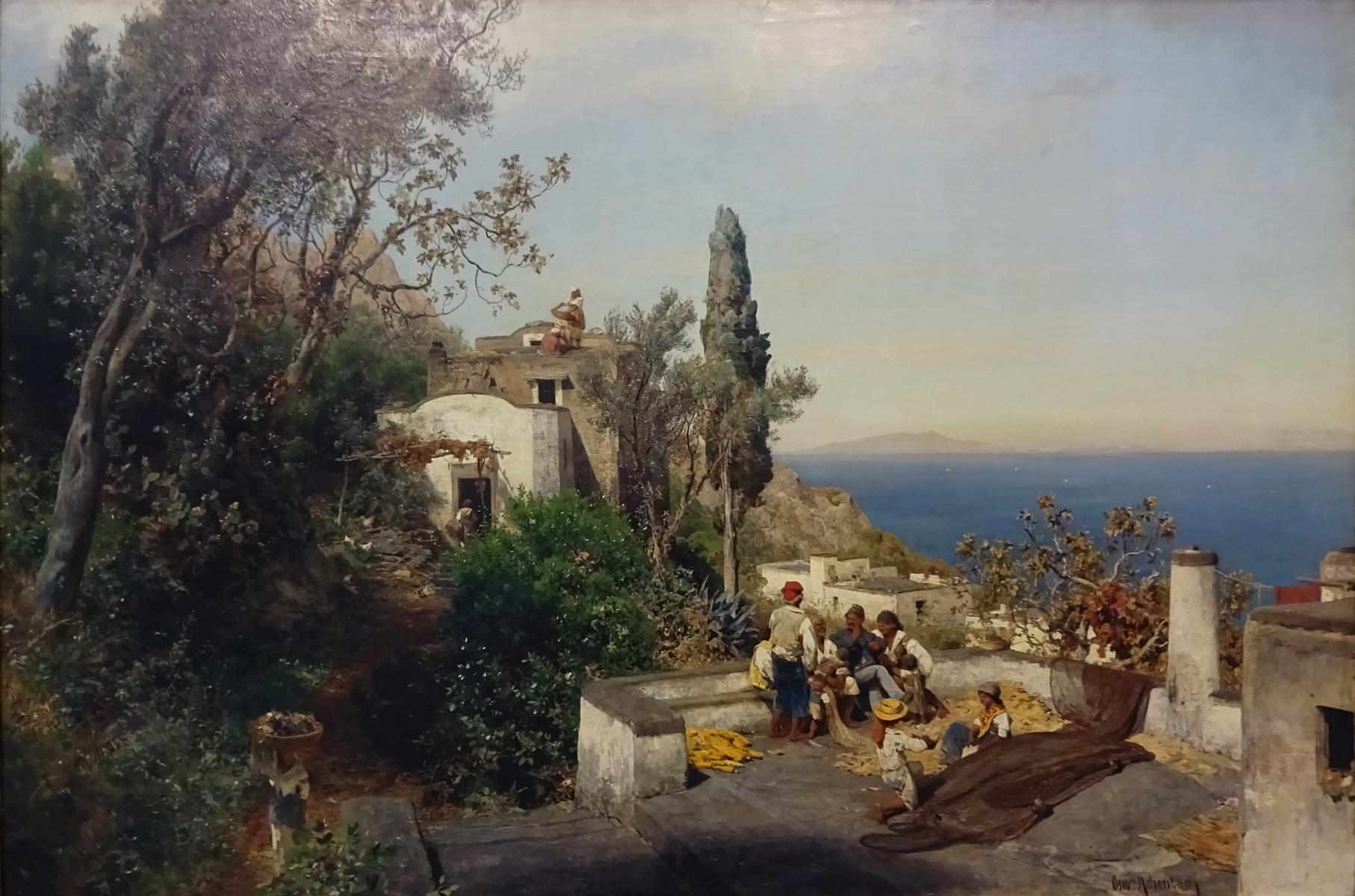 Oswald Achenbach Coastal Landscape Near Naples 1880 Fine Art Print