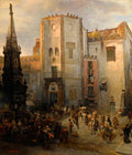 Oswald Achenbach Market in Italy 1875 Fine Art Print