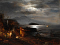 Oswald Achenbach Nocturnal, Moonlit Coastline near Naples 1886 Fine Art Print