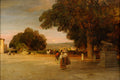 Oswald Achenbach Hustle and bustle in the Palazzo Park 1887 Fine Art Print