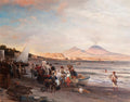 Oswald Achenbach Chiaia Beach at Sunset 1878 Fine Art Print