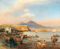 Oswald Achenbach Sunset Over The Bay Of Naples 1905 Fine Art Print