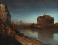 Oswald Achenbach View of the Tiber with a view of the Castel Sant'Angelo 1882 Fine Art Print