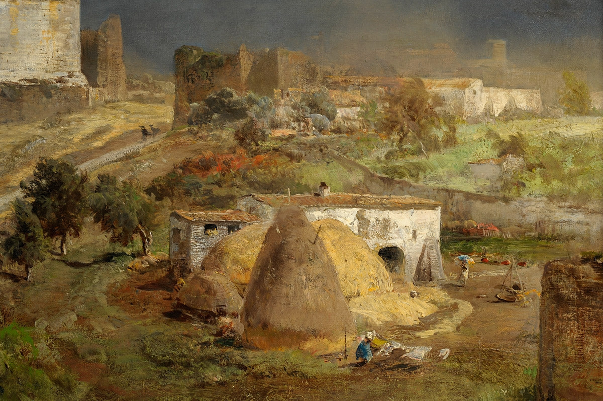 Oswald Achenbach Via Appia with the tomb of Caecilia Metell #2 1886 Fine Art Print