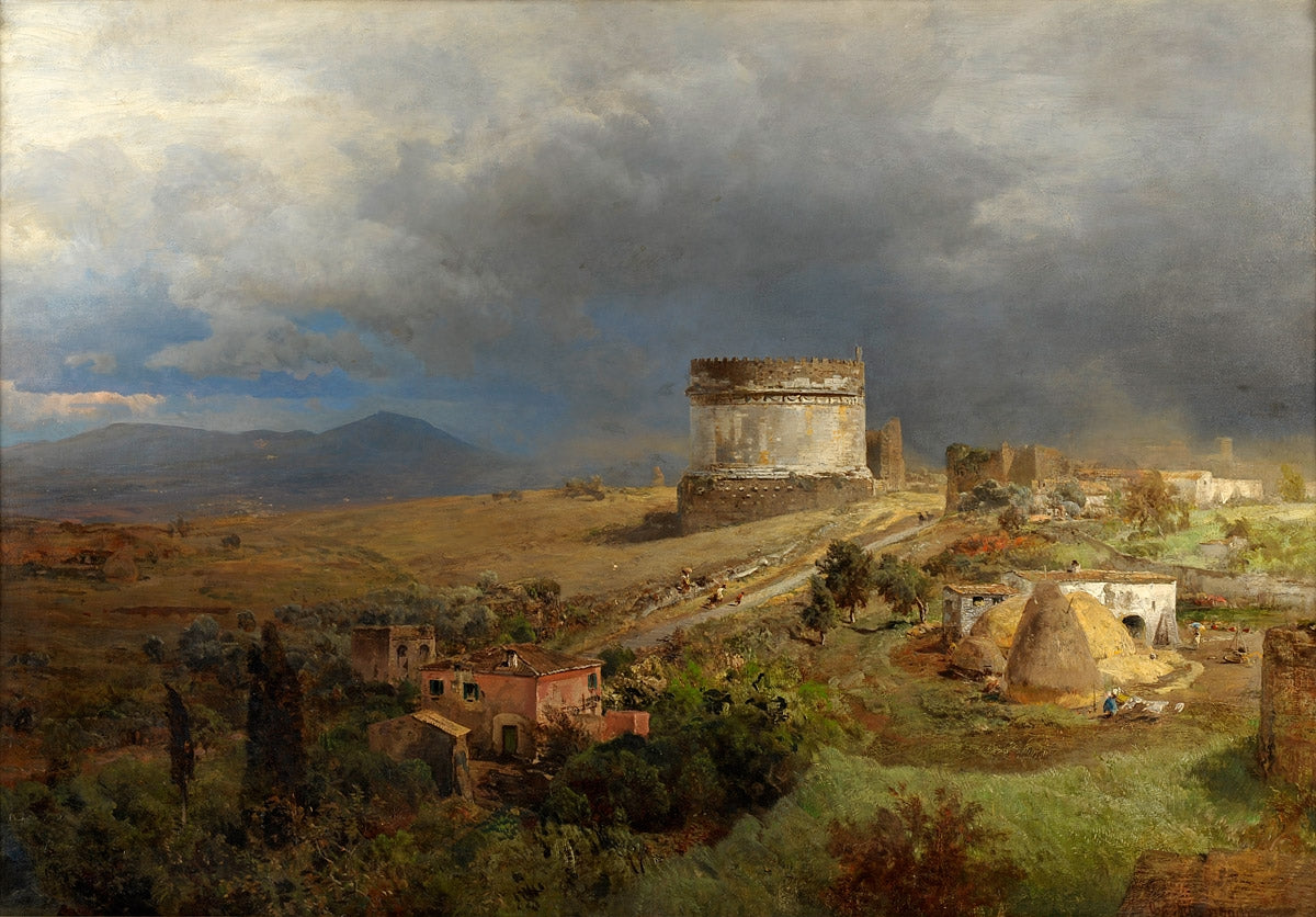 Oswald Achenbach Via Appia with the tomb of Caecilia Metell 1886 Fine Art Print